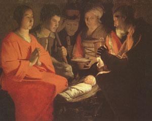Georges de La Tour The Adoration of the Shepherds (mk05) oil painting picture